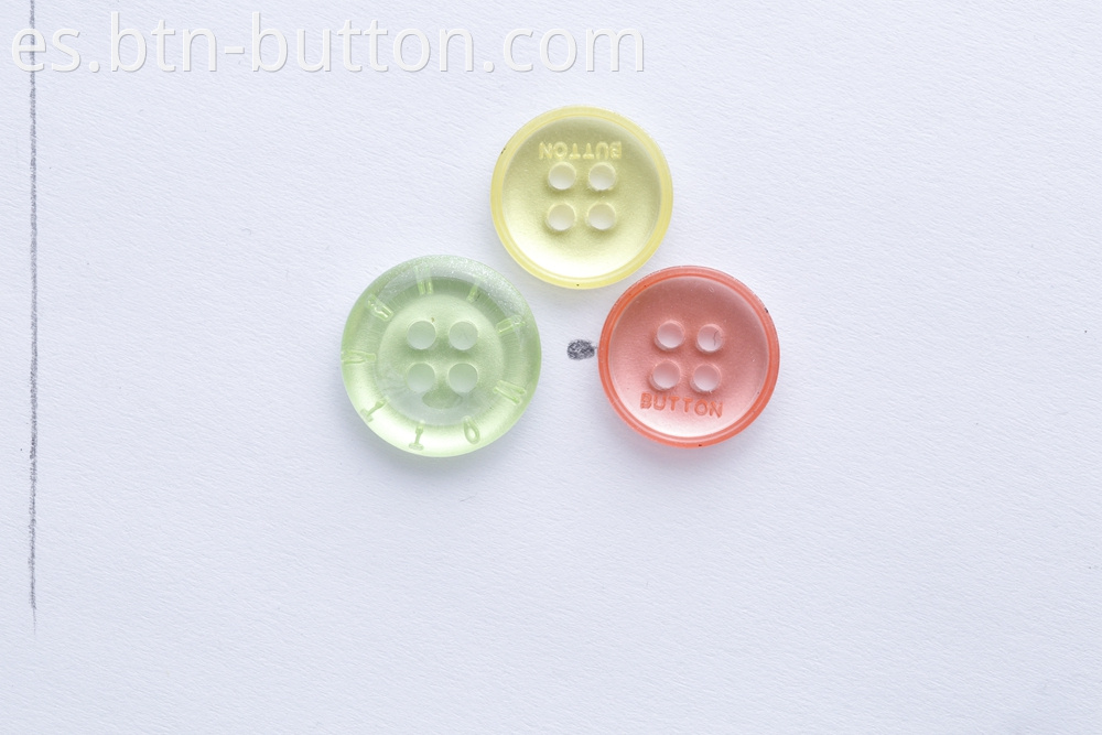 Non-deformable Resin Buttons